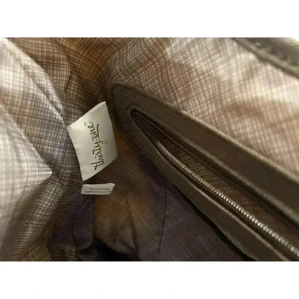 Thirty One Spring Summer Purse Paper Weave Shoulder Bag Brown Ivory Stripe 31 - Picture 9 of 9